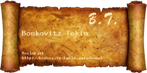 Boskovitz Tekla névjegykártya